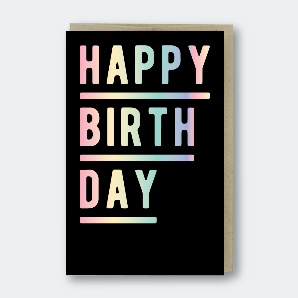 holographic birthday cards Holographic Foil Happy Birthday Card