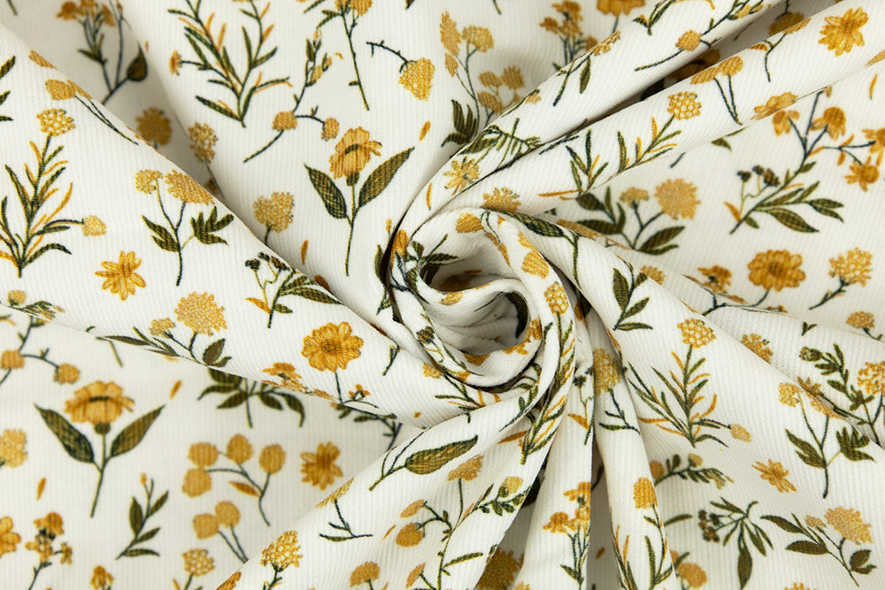 Cotton Corduroy - Flower Yellow