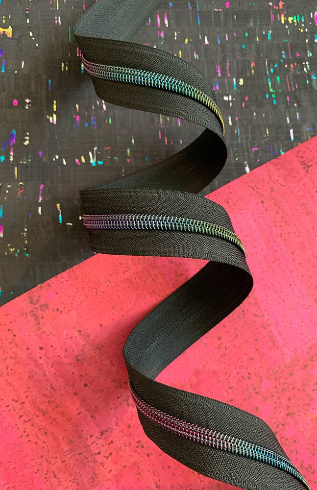 
                      
                        3yd Zipper Tape - Black w/ Rainbow
                      
                    