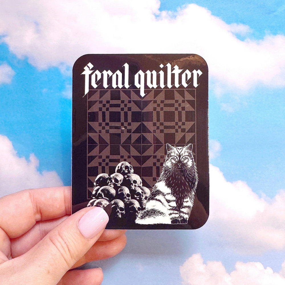 
                      
                        Feral quilter cat sticker
                      
                    