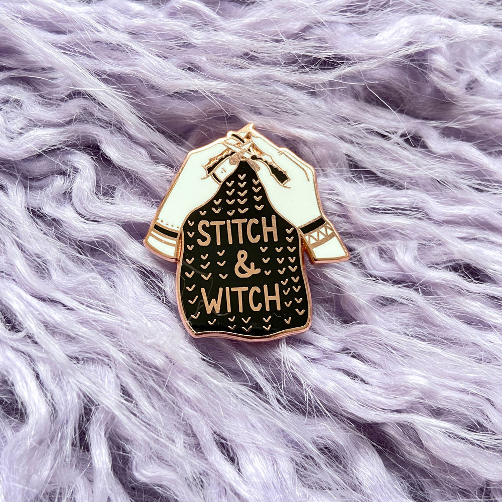 Stitch 'n Witch Enamel Pin - Updated Version