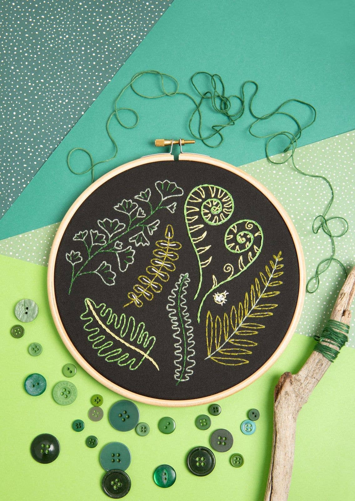 Black Forest Ferns Embroidery Kit