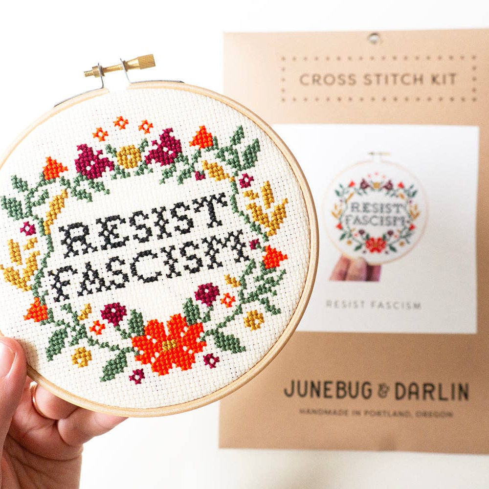
                      
                        Resist Fascism Cross Stitch Kit
                      
                    