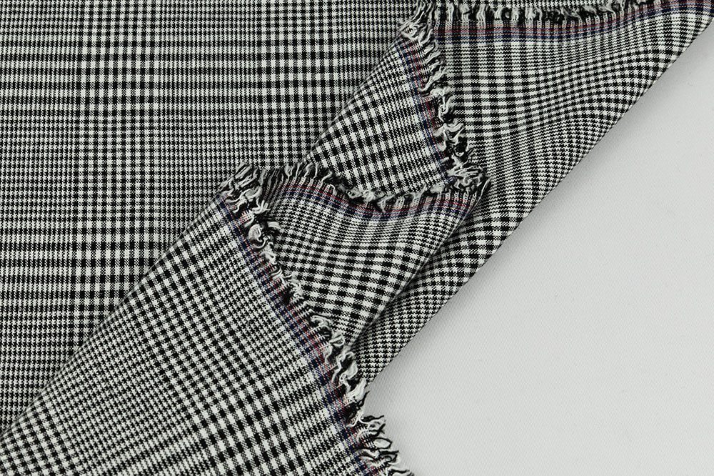 Italian Linen Cotton - Overcheck Black