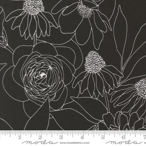 108" Wideback Botany - Etched Floral - Ink