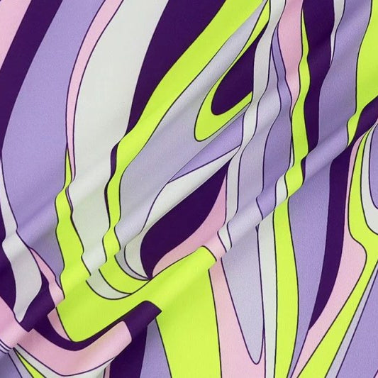 Nylon Spandex Swim - Neon Swirl Violet
