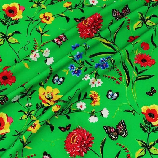 Nylon Spandex Swim - Botanical Butterflies