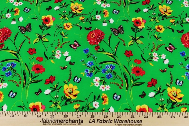 Nylon Spandex Swim - Botanical Butterflies