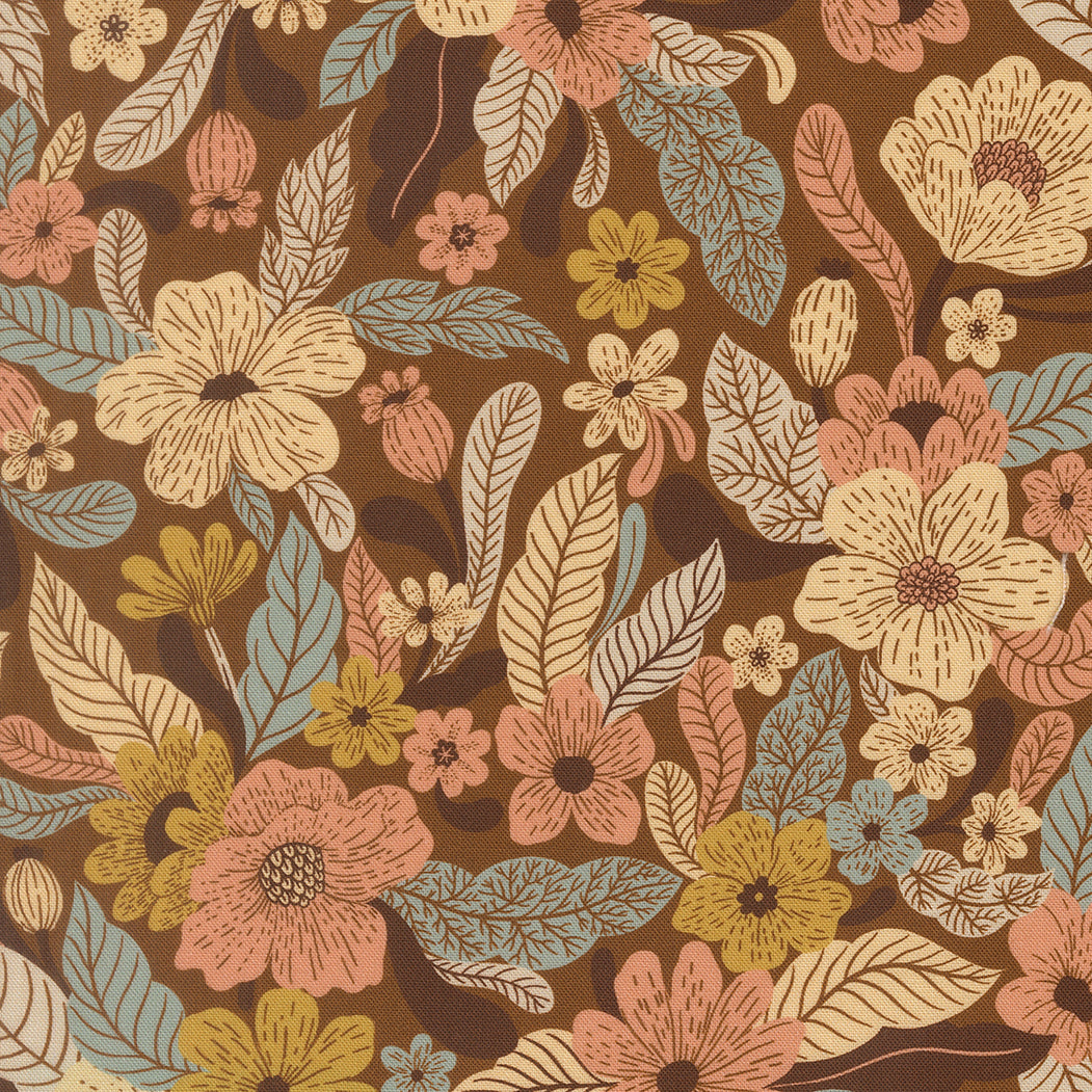 Feather and Forest Bloom - Wildflower Whispers - Walnut 14140 15