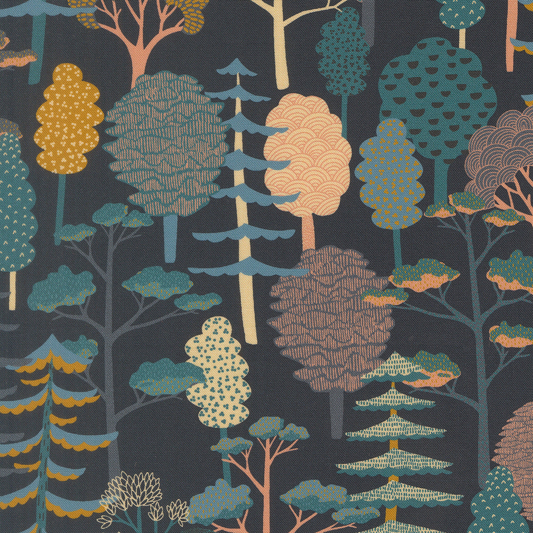 Feather and Forest Bloom - Forest Trees - Midnight 14142 19
