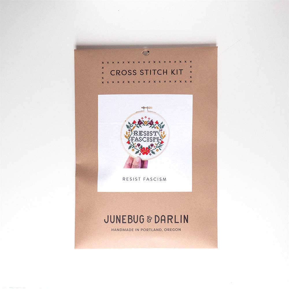 
                      
                        Resist Fascism Cross Stitch Kit
                      
                    