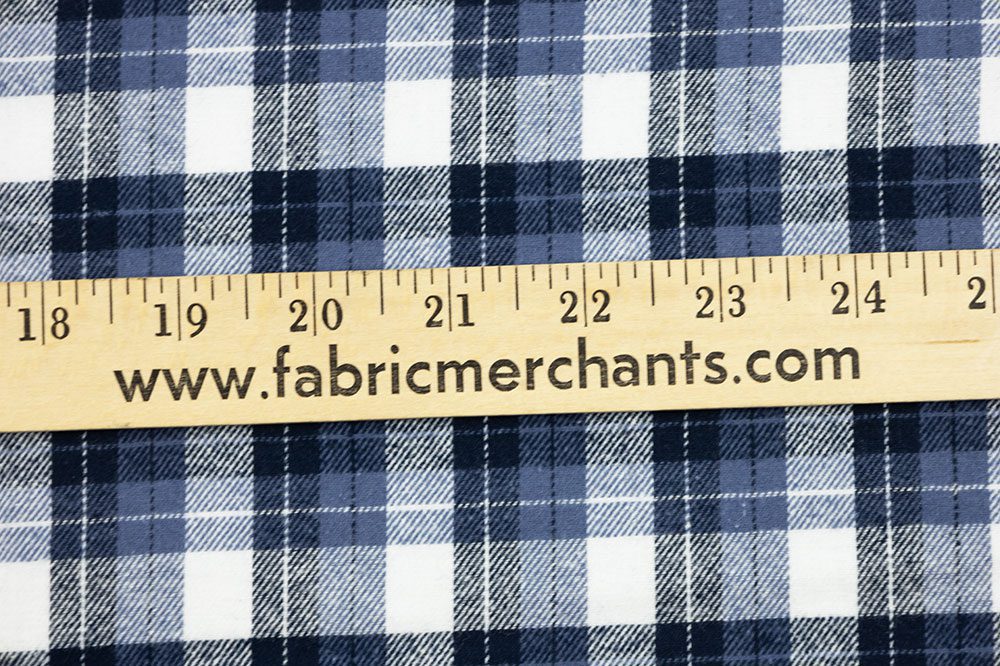 Brushed Flannel - Plaid Tartan Navy White