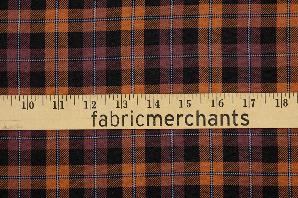 Brushed Flannel - Plaid Tartan Rust Black Burgundy