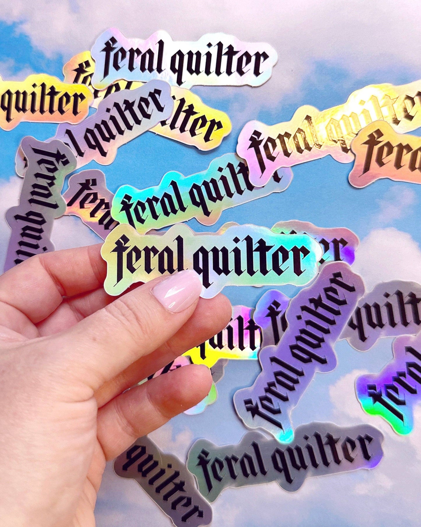 Feral quilter sticker