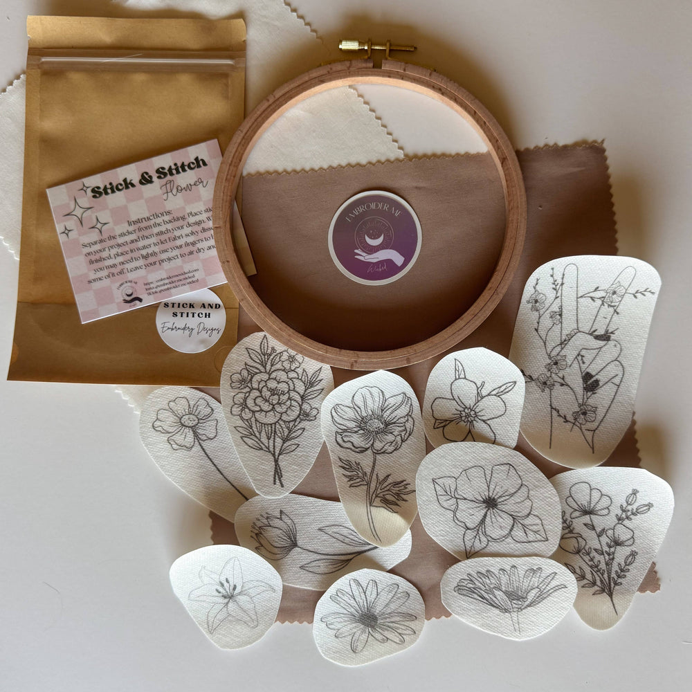 Flower Stick & Stitch Embroidery pack