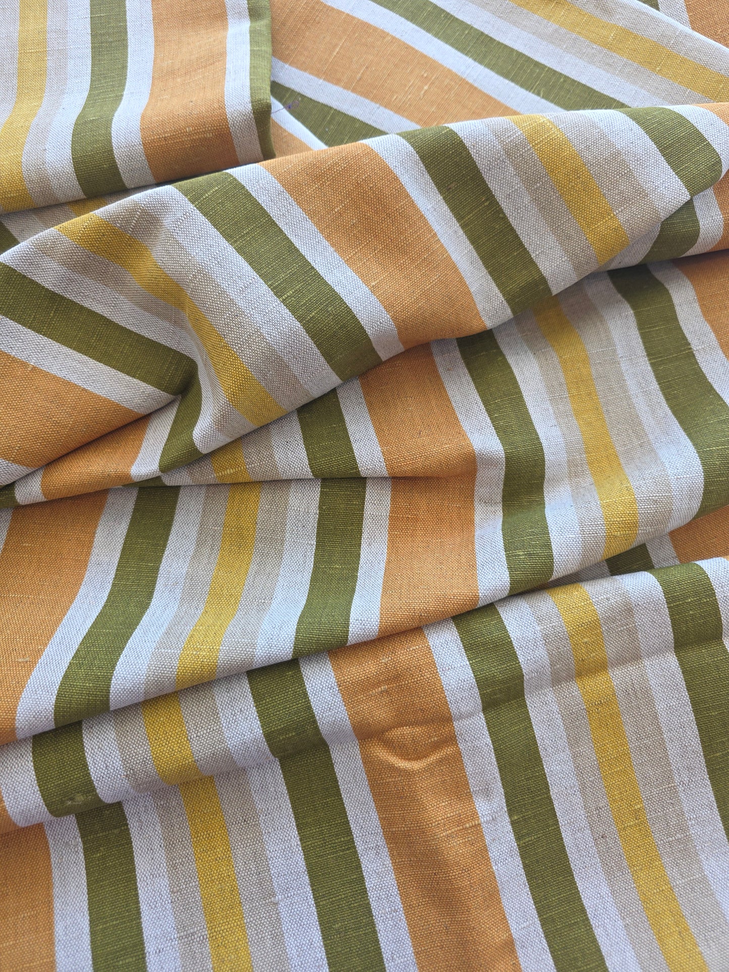 ReStash: 3yd Linen Striped Screen Print Outdoor Fabric