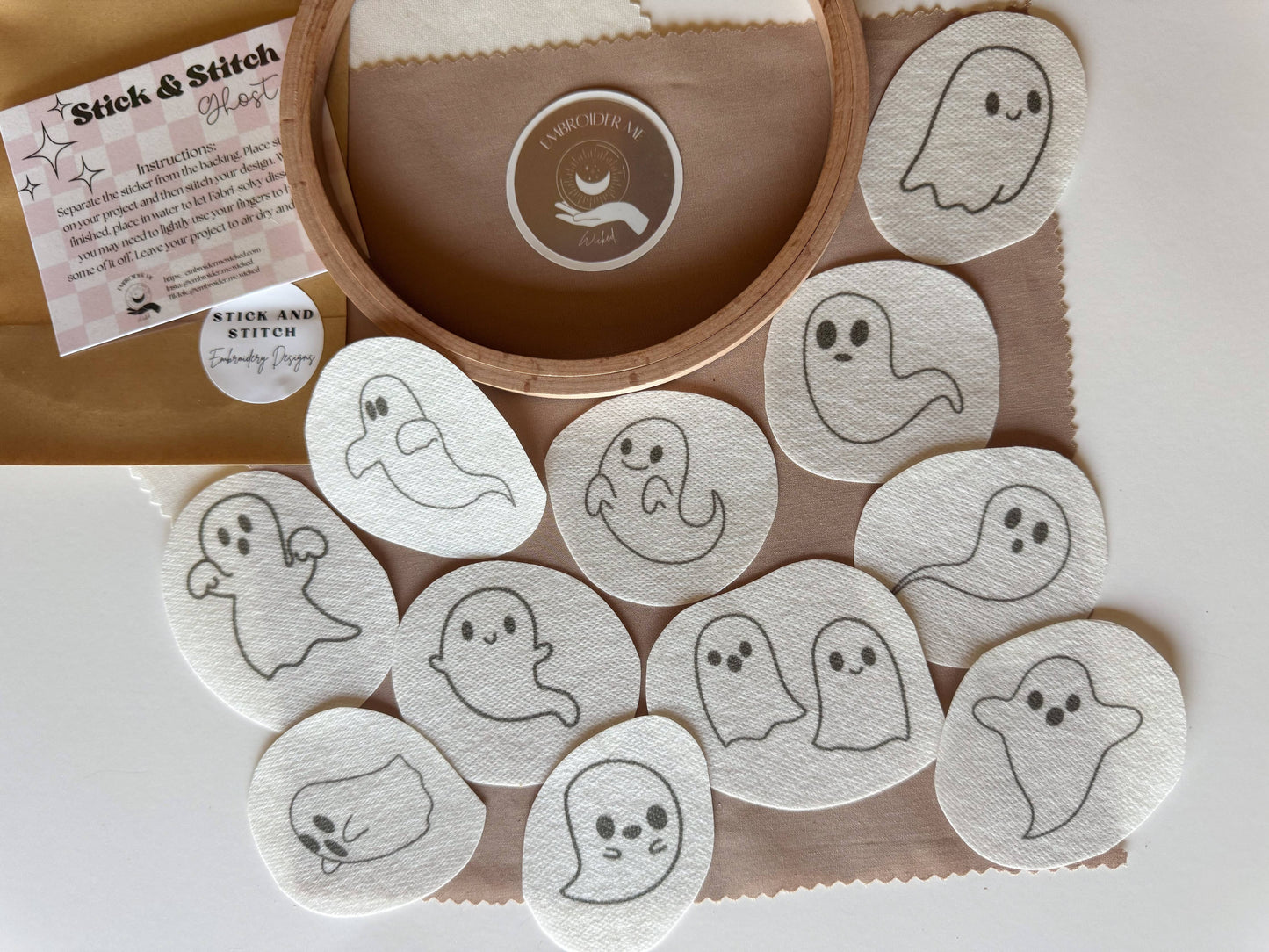 Ghost Stick & Stitch Embroidery pack