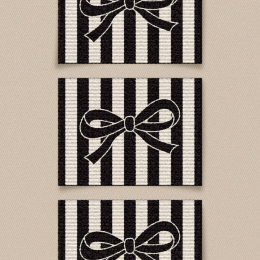 Black Bow Large Garment Labels (6 pack)