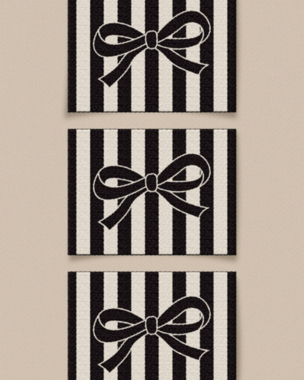 Black Bow Large Garment Labels (6 pack)