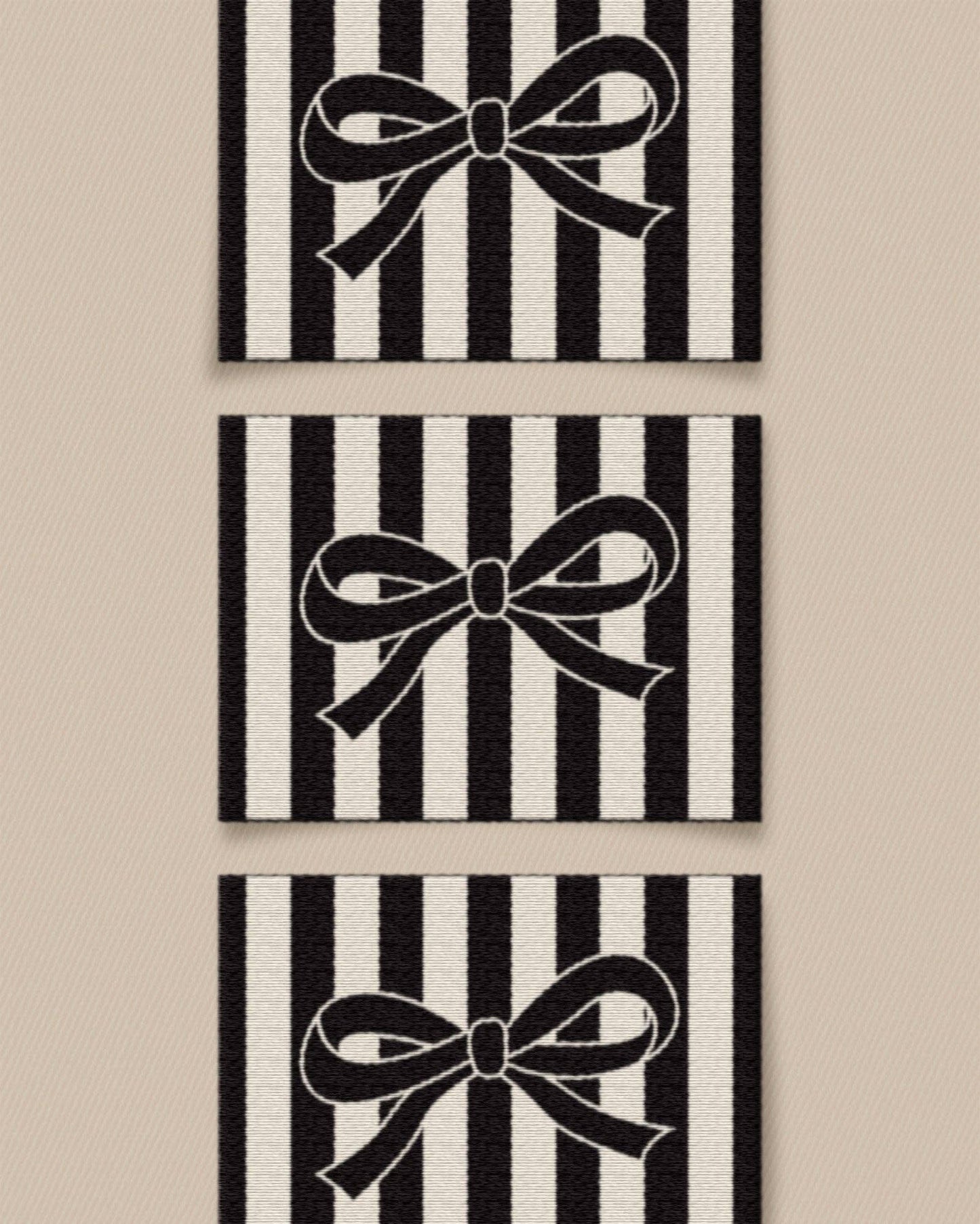 Black Bow Large Garment Labels (6 pack)