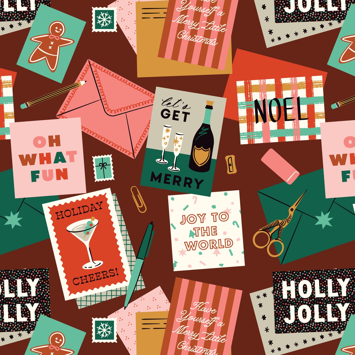 Merry & Mod - Merry Messages - Burgundy