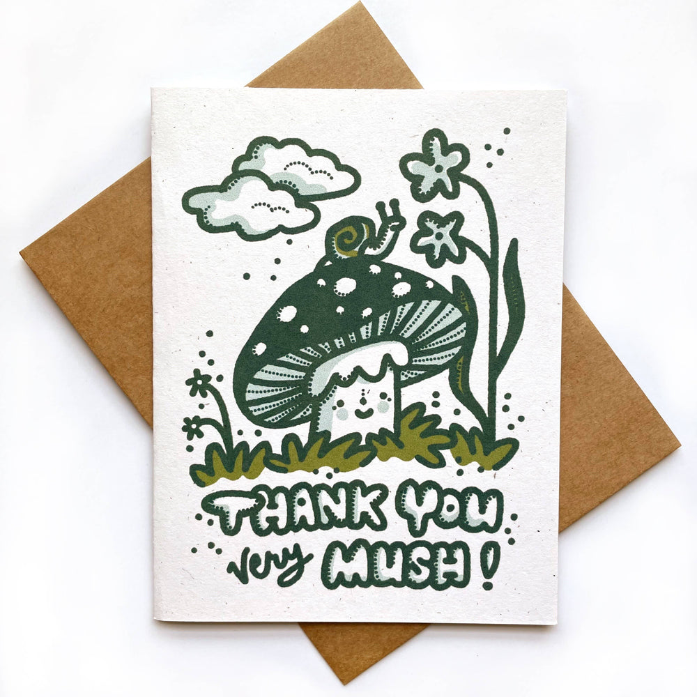 Thank You Very Mush Mushroom and Snail Card