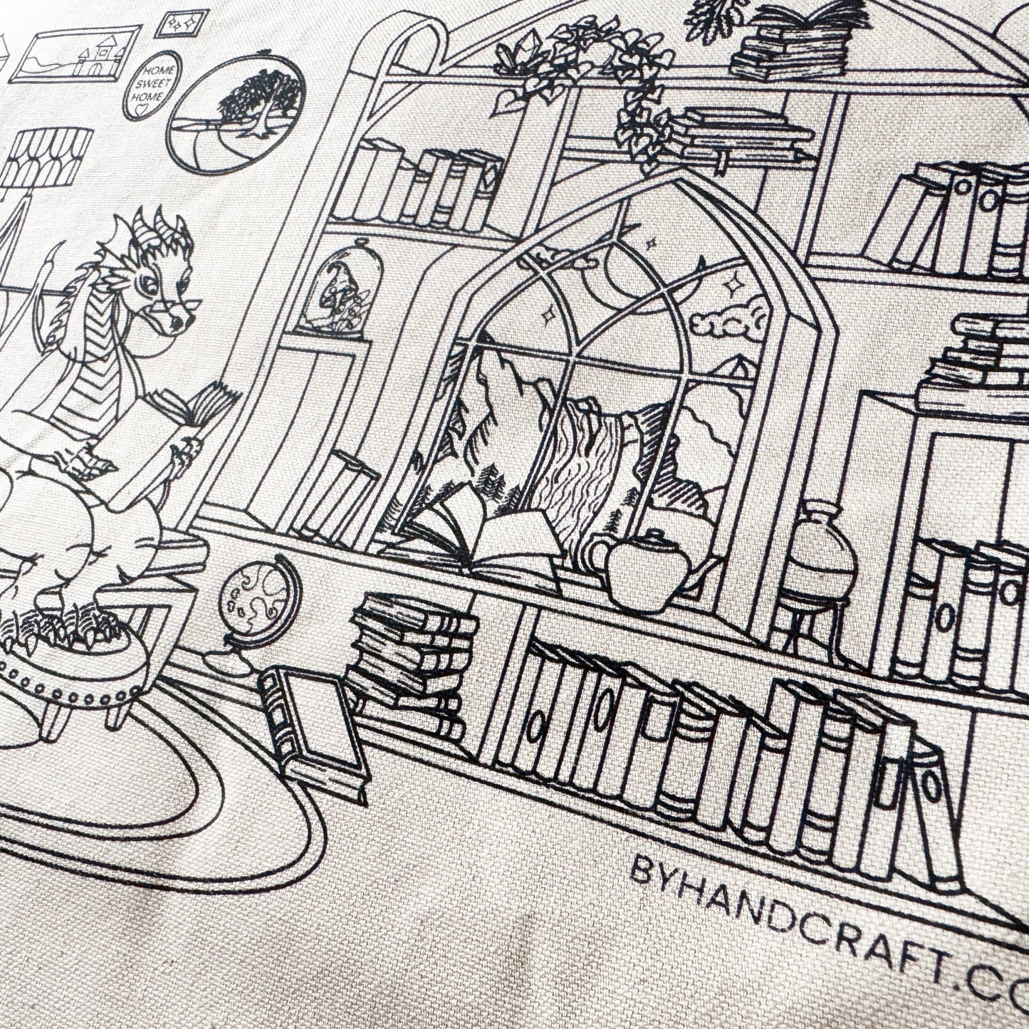 Book Dragon Tote Bag Embroidery Kit