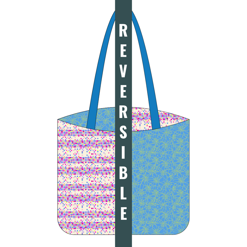 Pixeled Spiders with Blue Straps - Tote Kit - All Cotton