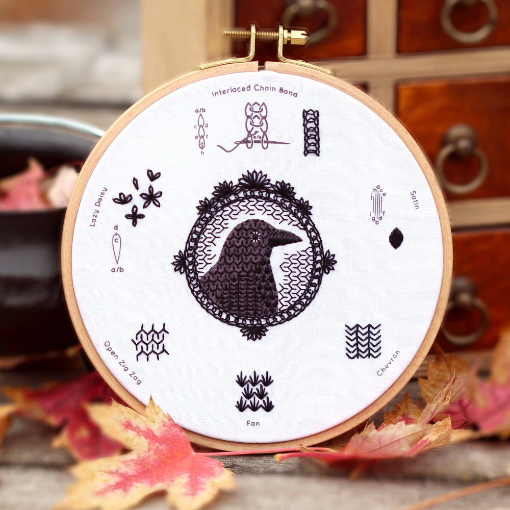 Crow - Embroidery Stitch Sampler