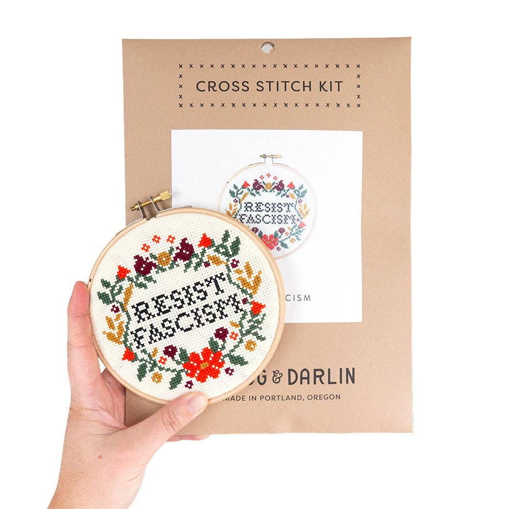 
                      
                        Resist Fascism Cross Stitch Kit
                      
                    