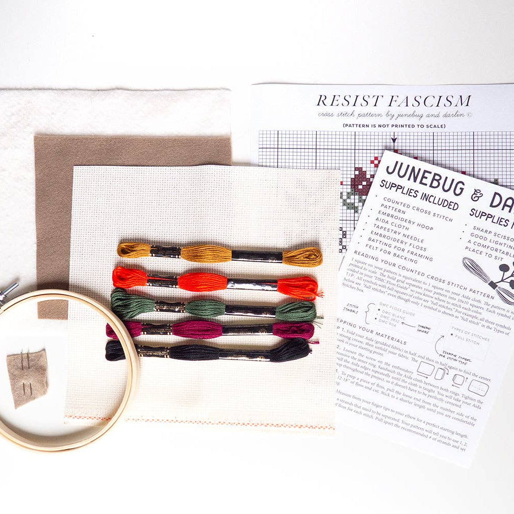 
                      
                        Resist Fascism Cross Stitch Kit
                      
                    