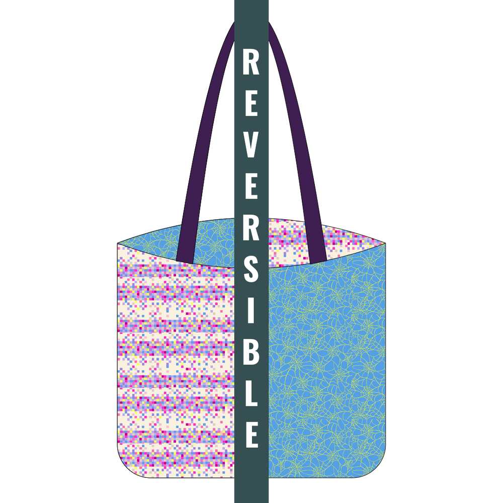 Pixeled Spiders with Purple Straps - Tote Kit - All Cotton