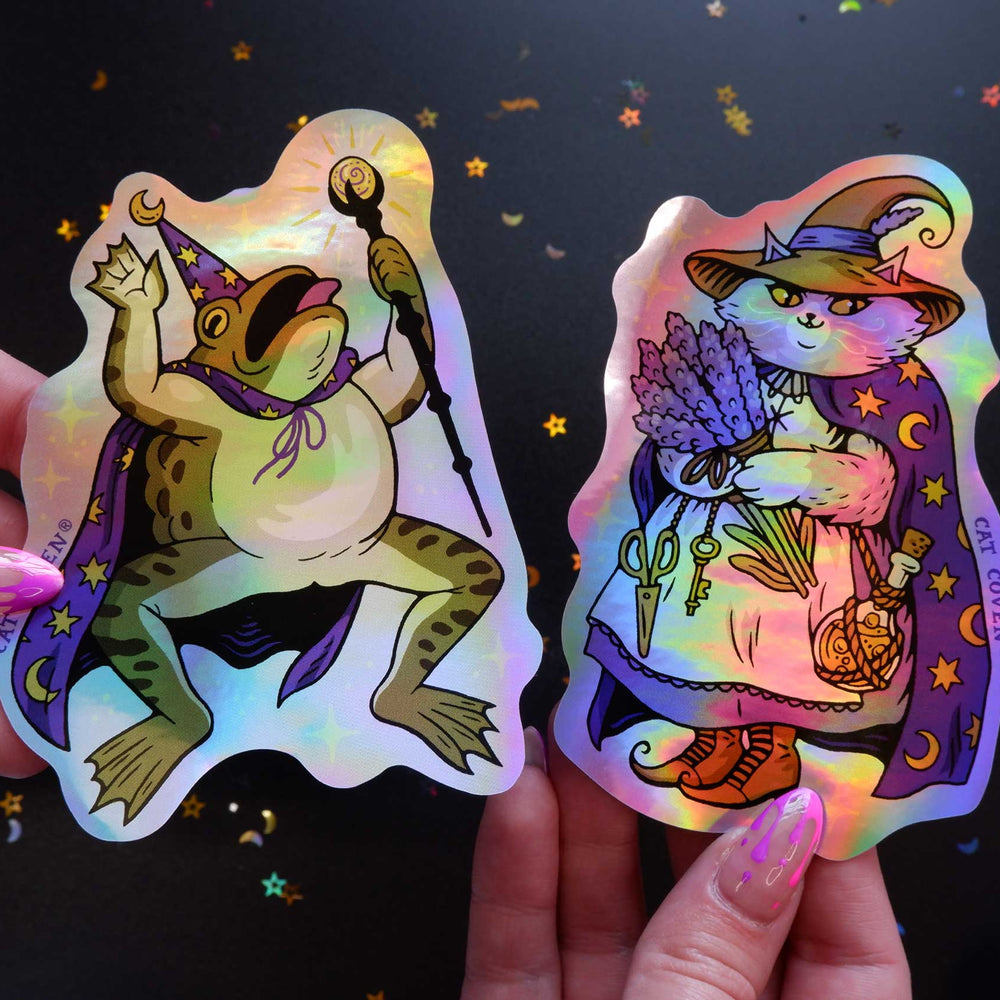 
                      
                        Lavender Cat Witch - Holographic Sticker
                      
                    