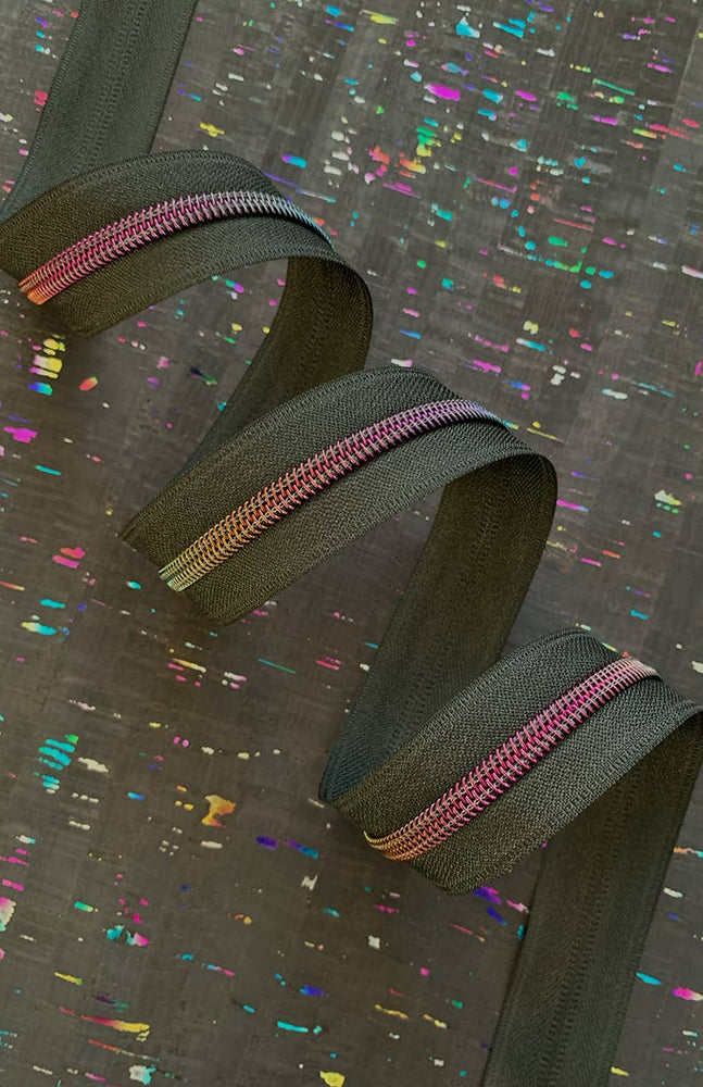 
                      
                        3yd Zipper Tape - Black w/ Rainbow
                      
                    