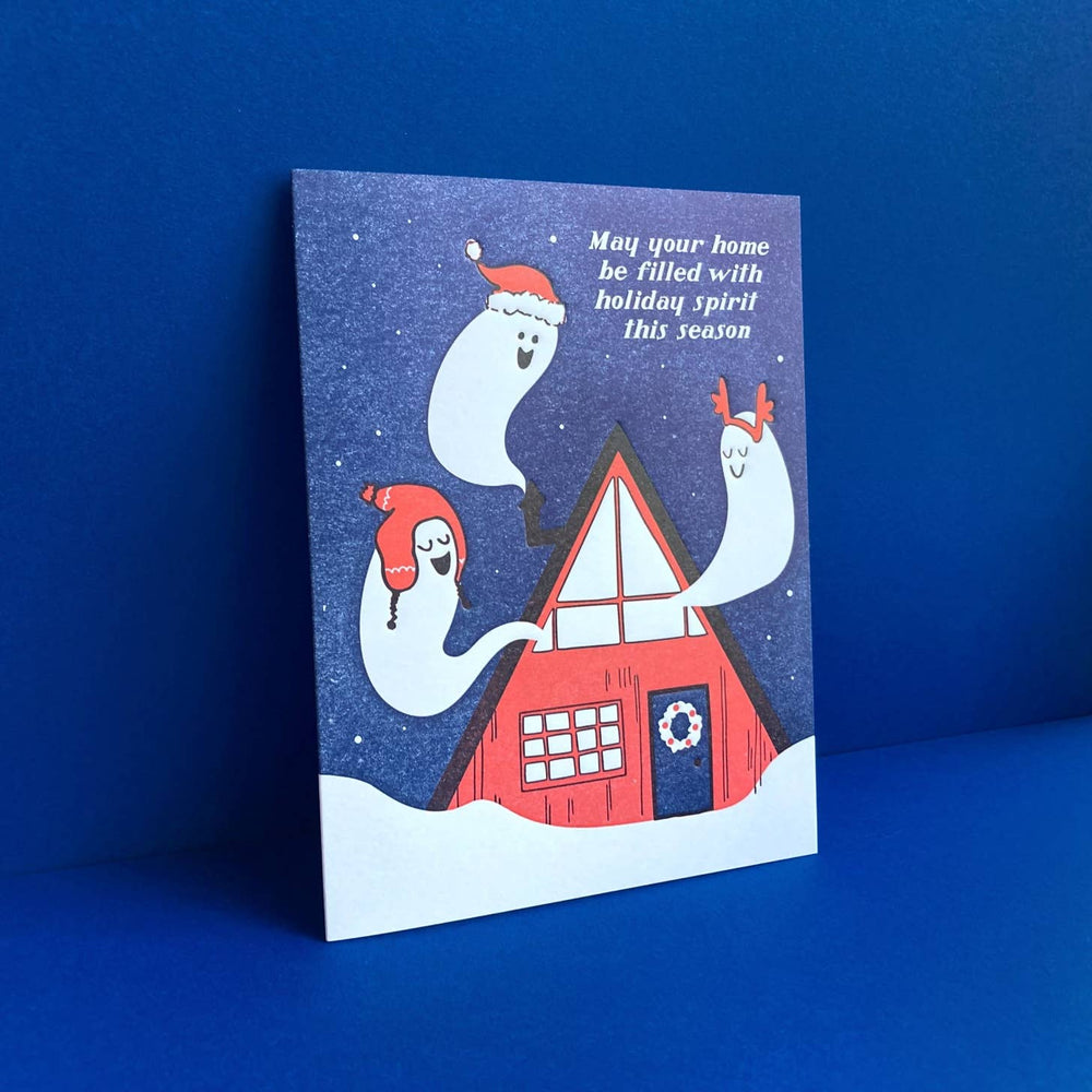 Holiday Spirit - Funny Letterpress Greeting Card