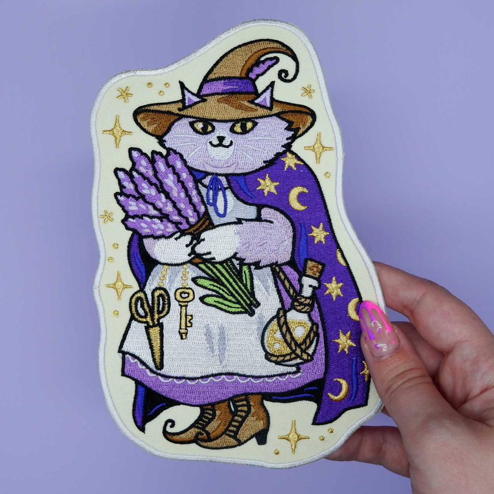 
                      
                        Lavender Cat Witch - Embroidered Patch
                      
                    