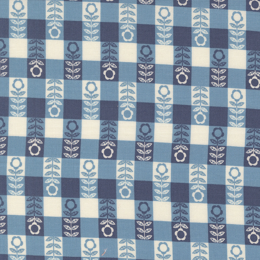 Night Owl - Flower Plaid - Sky