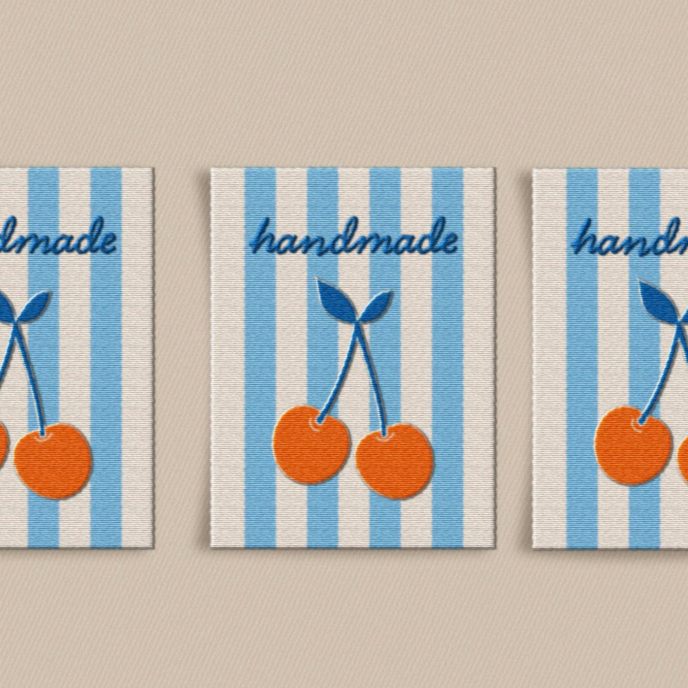 Handmade Cherry Large Garment Labels (6 pack)