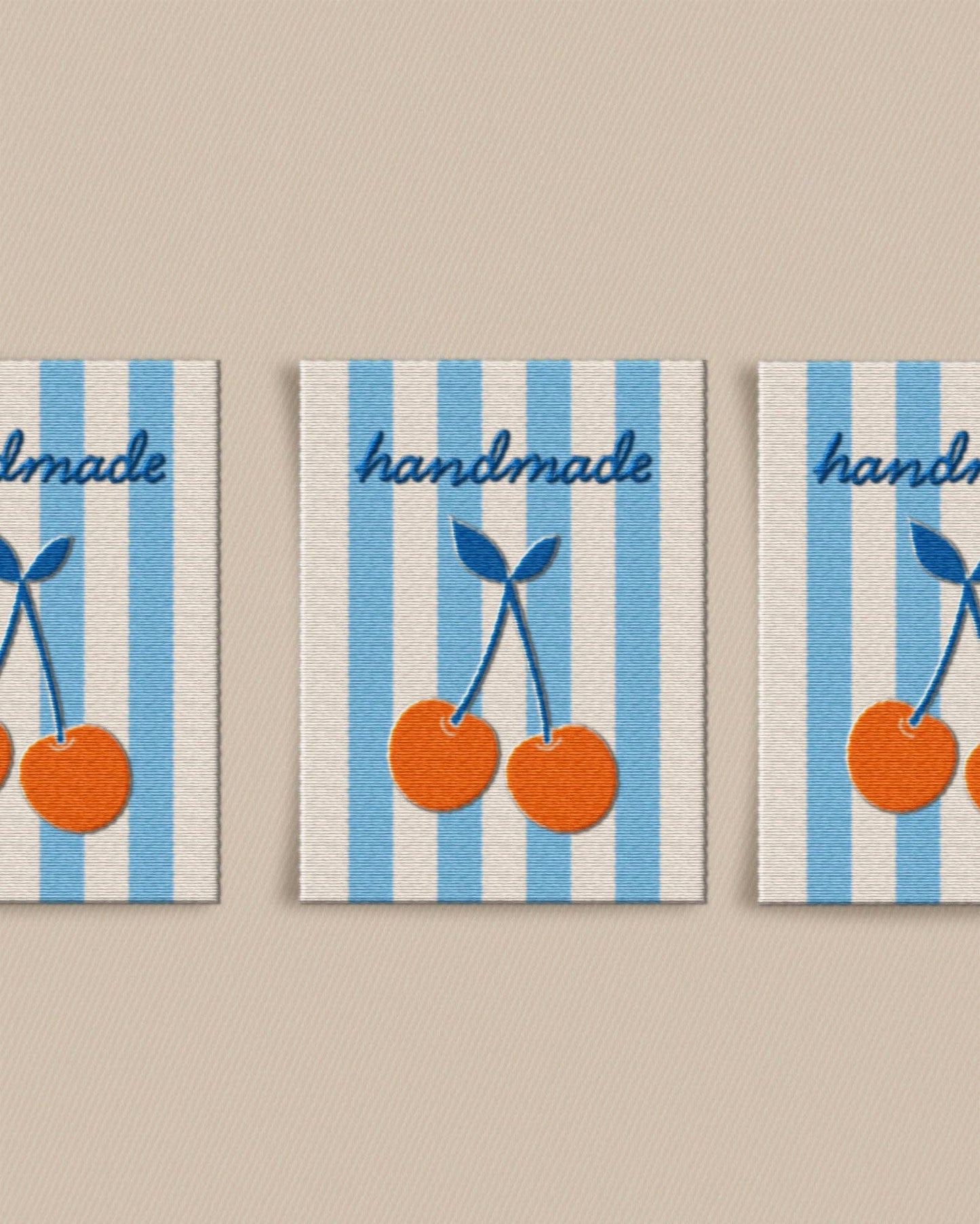 Handmade Cherry Large Garment Labels (6 pack)