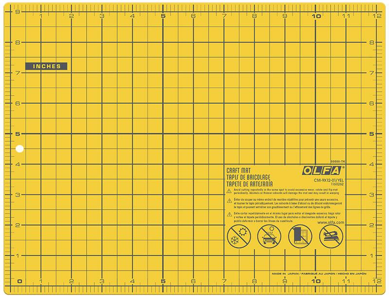 Rotary Cutting Mat 9x12 Yellow
