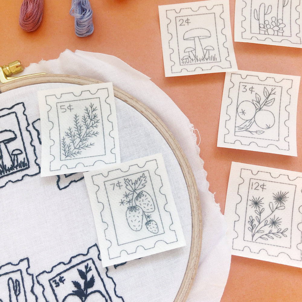 
                      
                        Botanical Stamps - Peel Stick and Stitch Hand Embroidery Patterns
                      
                    