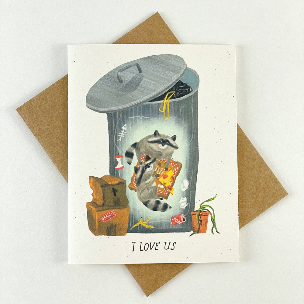 I Love Us Raccoon Card