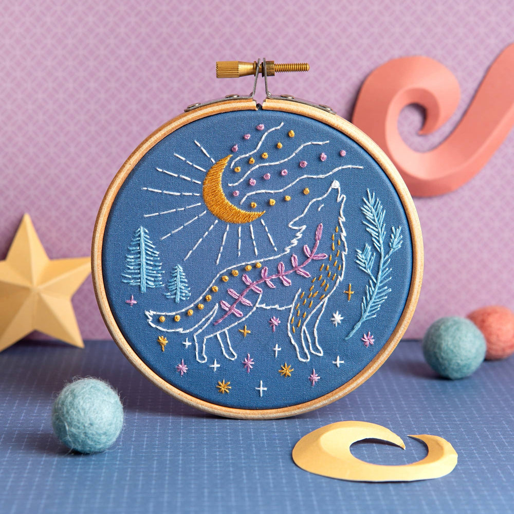 Celestial Wolf Mini Embroidery Kit