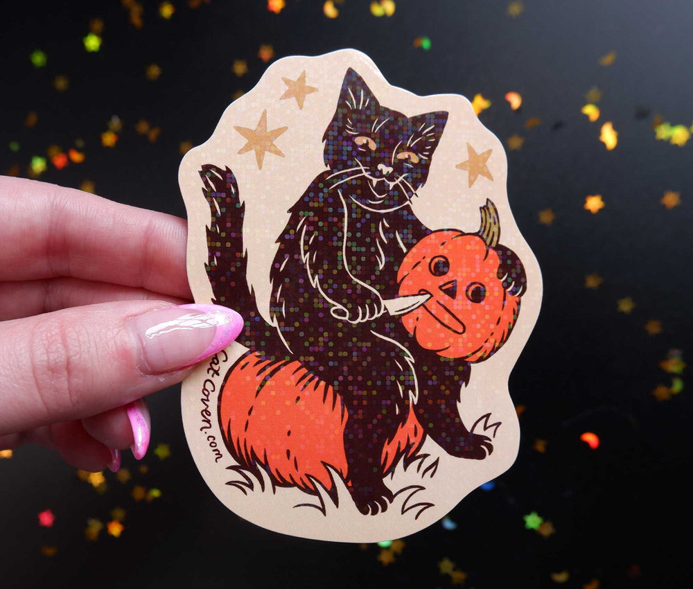 Pumpkin Carver - Glitter Sticker