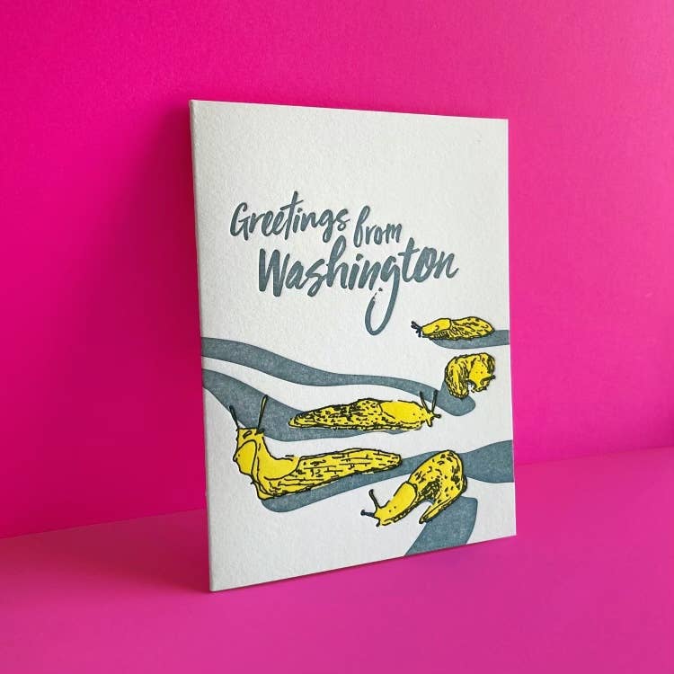 Greeting from Washington Slugs - Letterpress Greeting Card