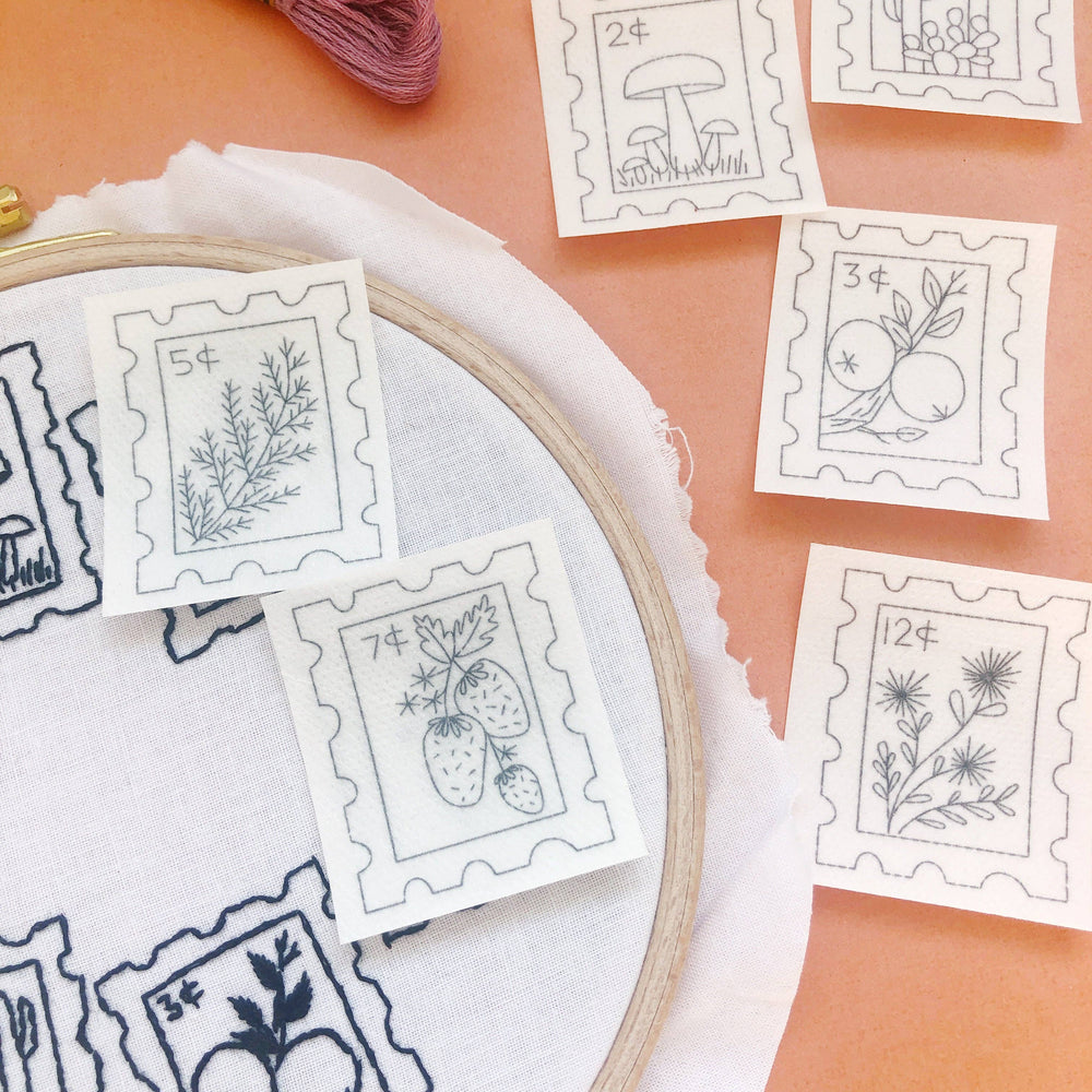 
                      
                        Botanical Stamps - Peel Stick and Stitch Hand Embroidery Patterns
                      
                    