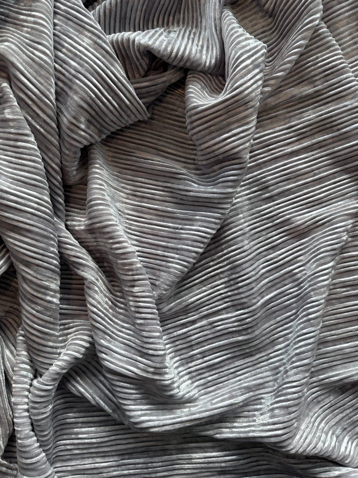 ReStash: 5yd Pleated Silver Velvet