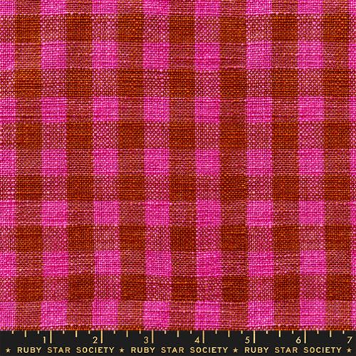Sunshine Toweling - Small Checker - Hot Pink - 16" wide