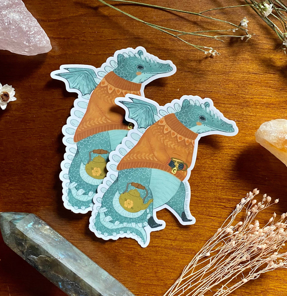 Cozy Dragon Sticker – Wyldwood Creative