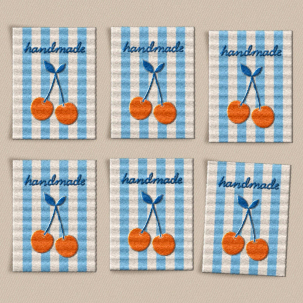 Handmade Cherry Large Garment Labels (6 pack)